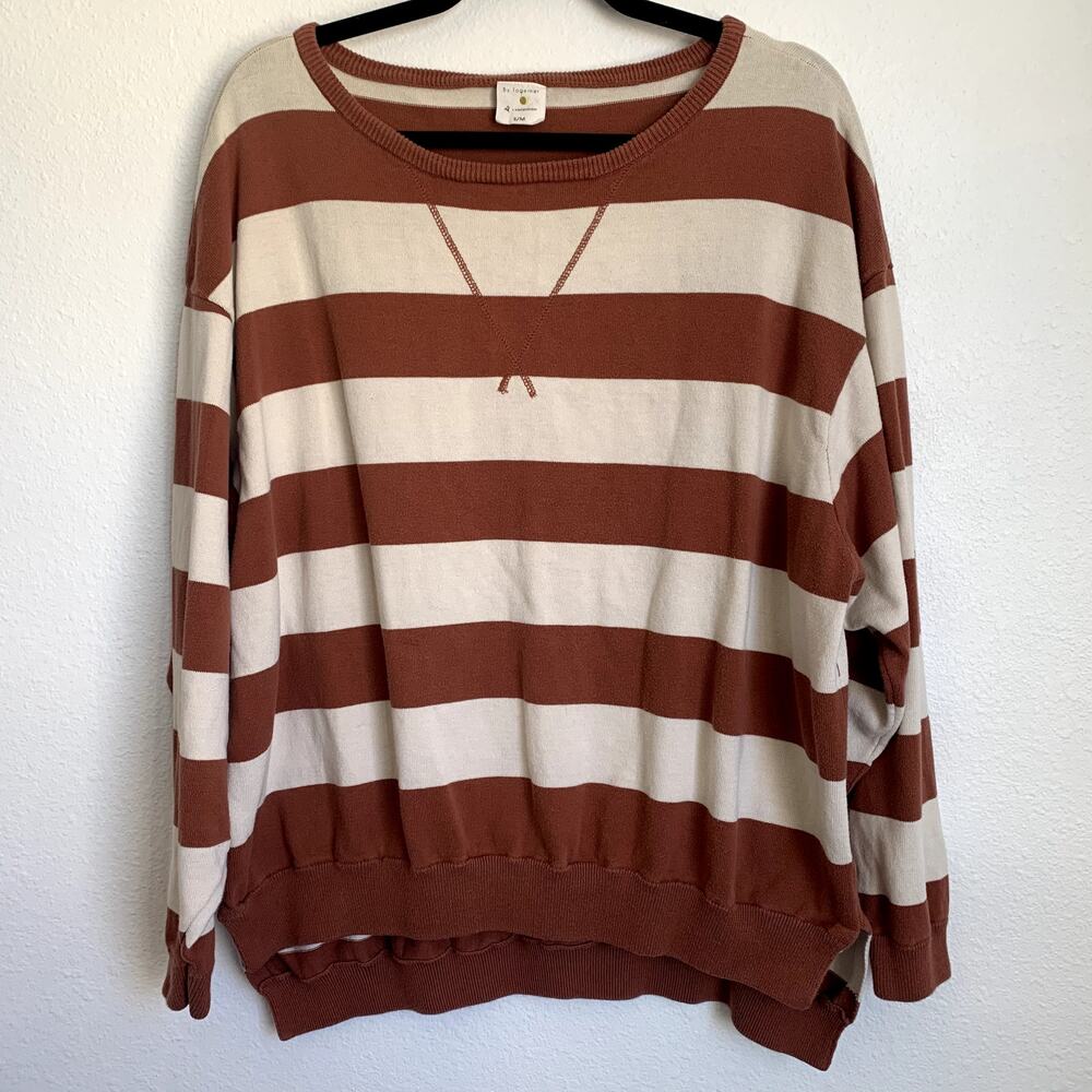 5/$25 By Together Striped‎ Pullover in Brown/White